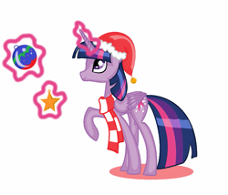 Size: 1037x889 | Tagged: safe, artist:arcticarrow, derpibooru import, twilight sparkle, twilight sparkle (alicorn), alicorn, pony, christmas, female, magic, mare, ornament, solo