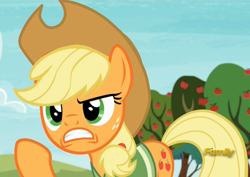 Size: 1246x881 | Tagged: safe, screencap, applejack, earth pony, pony, buckball season, serious