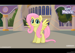 Size: 3550x2515 | Tagged: safe, artist:shutterflyeqd, fluttershy, pegasus, pony, my little pony: the movie, cute, female, looking at you, mare, movie accurate, shyabetes, smiling, solo, spread wings, wings