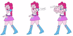 Size: 4000x2000 | Tagged: safe, artist:nokozeze, pinkie pie, equestria girls, fetish, growth, meme, muscle expansion, muscle fetish, muscles, pinkie pump