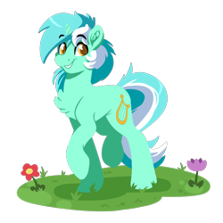 Size: 4000x4000 | Tagged: safe, artist:witchtaunter, lyra heartstrings, pony, unicorn, female, flower, lineless, simple background, solo, transparent background