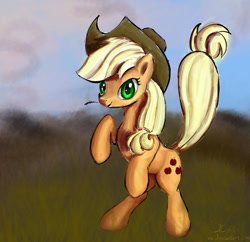 Size: 761x736 | Tagged: safe, artist:xbi, applejack, earth pony, pony, rearing, solo