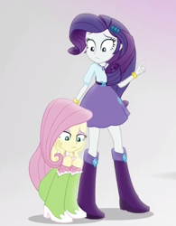 Size: 414x532 | Tagged: safe, screencap, fluttershy, rarity, equestria girls, mirror magic, spoiler:eqg specials, mirror world, sad