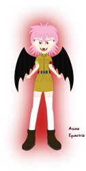 Size: 1039x2058 | Tagged: safe, artist:anime-equestria, fluttershy, bat pony, vampire, equestria girls, anime, clothes, crossover, fangs, flutterbat, hellsing, hellsing ultimate, race swap, seras victoria, simple background, transparent background, uniform, wings