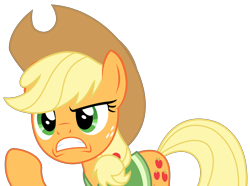 Size: 4028x3000 | Tagged: safe, artist:sketchmcreations, applejack, earth pony, pony, buckball season, clothes, frown, jersey, raised hoof, simple background, transparent background, vector