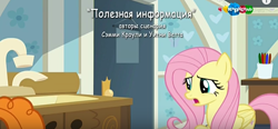 Size: 1256x584 | Tagged: safe, screencap, fluttershy, a health of information, carousel (tv channel), credits, cyrillic, russian