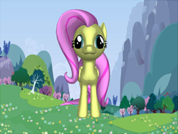 Size: 1200x900 | Tagged: safe, fluttershy, pegasus, pony, female, mare, pink mane, pony creator 3d, solo, yellow coat