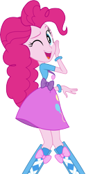 Size: 3001x6041 | Tagged: safe, artist:cloudyglow, pinkie pie, equestria girls, absurd resolution, clothes, female, one eye closed, simple background, solo, transparent background, vector, wink