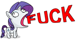 Size: 899x469 | Tagged: safe, artist:czarswingblaze, rarity, pony, unicorn, solo, swearing, vulgar, wtf