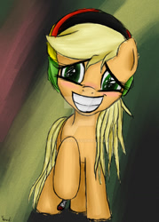 Size: 800x1120 | Tagged: safe, artist:kettufox, applejack, earth pony, pony, dreadlocks, hat, rasta, solo, watermark