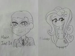 Size: 314x234 | Tagged: safe, artist:ehgns6807, fluttershy, equestria girls, moon jae in, traditional art