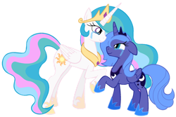 Size: 1024x682 | Tagged: safe, artist:mylittlepon3lov3, princess celestia, princess luna, alicorn, pony, crying, s1 luna, simple background, tears of joy, transparent background