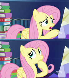 Size: 960x1080 | Tagged: safe, screencap, fluttershy, pegasus, pony, a health of information, discovery family logo, open mouth, solo, thinking