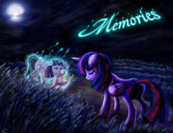 Size: 3300x2544 | Tagged: safe, artist:thatannoyingguy, derpibooru import, spike, twilight sparkle, twilight sparkle (alicorn), alicorn, dragon, pony, fanfic art, female, mare, moon, night