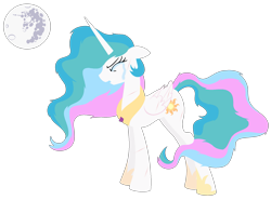 Size: 1989x1469 | Tagged: safe, artist:mylittlepon3lov3, princess celestia, alicorn, pony, crying, female, mare, mare in the moon, moon, scar, simple background, solo, transparent background