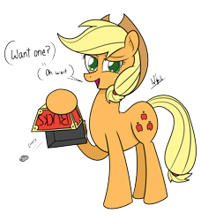 Size: 1000x1096 | Tagged: safe, artist:ladyanidraws, applejack, earth pony, pony, newbie artist training grounds, no bucks given, sassyjack, treasure chest