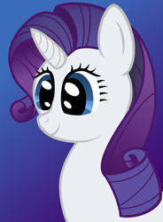 Size: 1412x1923 | Tagged: safe, alternate version, artist:mfg637, rarity, pony, unicorn, .svg available, bust, digital art, female, gradient background, mare, portrait, simple background, solo, svg, vector