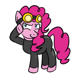 Size: 265x264 | Tagged: safe, artist:patwhit01, pinkie pie, pony, catsuit, crossover, simple background, solo, transparent background, undertale