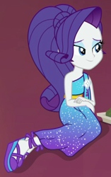 Size: 340x542 | Tagged: safe, screencap, rarity, better together, equestria girls, spring breakdown, cropped, eyeshadow, lidded eyes, makeup, solo