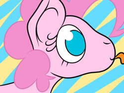 Size: 800x600 | Tagged: safe, artist:trimara, pinkie pie, earth pony, pony, bust, licking, portrait, solo, tongue out