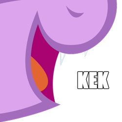 Size: 612x612 | Tagged: safe, derpibooru import, edit, twilight sparkle, pony, caption, close-up, fangs, image macro, kek, meme, mouth, nose, nostrils, open mouth, smiling, solo, teeth, tongue out, tooth