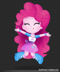 Size: 790x946 | Tagged: safe, artist:egophiliac, pinkie pie, equestria girls, chibi, cute, diapinkes, eyes closed, smiling, solo