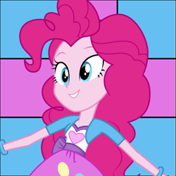 Size: 504x504 | Tagged: safe, artist:isaacnoeliscutie, pinkie pie, equestria girls, clothes, female, pink hair, pink skin, smiling, solo