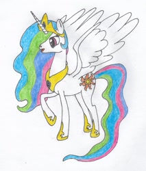 Size: 1997x2341 | Tagged: safe, artist:dreamvirusomega, princess celestia, alicorn, pony, jewelry, regalia, traditional art