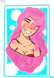 Size: 720x1043 | Tagged: safe, artist:chickwithaho0di3, pinkie pie, human, humanized, smiling, solo