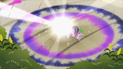 Size: 1280x720 | Tagged: safe, derpibooru import, screencap, spike, twilight sparkle, dragon, the return of harmony, magic