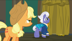 Size: 1920x1080 | Tagged: safe, screencap, applejack, gladmane, earth pony, pony, viva las pegasus