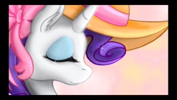 Size: 1280x720 | Tagged: safe, artist:crowneprince, rarity, pony, unicorn, eyes closed, hat, head only, youtube