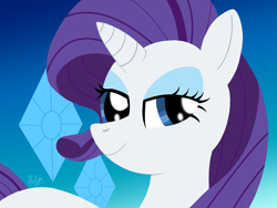 Size: 1600x1200 | Tagged: safe, artist:docrinks, rarity, pony, unicorn, bust, portrait, smiling, solo
