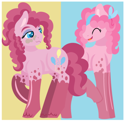 Size: 1024x989 | Tagged: safe, artist:chaserofthelight99, pinkie pie, pony, duality, eyes closed, smiling