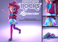 Size: 2661x1920 | Tagged: safe, artist:creatorofpony, artist:efk-san, pinkie pie, equestria girls, rainbow rocks, 3d, blender, clothes, rainbow rocks outfit, solo