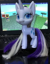 Size: 1663x2085 | Tagged: safe, rarity, pony, unicorn, my little pony: pony life, irl, photo, roblox, toy