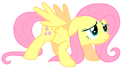 Size: 480x275 | Tagged: safe, fluttershy, pegasus, pony, animated, blinking, gif, looking up, simple background, solo, spread wings, white background, wings