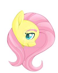 Size: 800x1000 | Tagged: safe, artist:hellishnya, fluttershy, pegasus, pony, bust, looking at you, looking sideways, portrait, profile, simple background, solo, transparent background, watermark