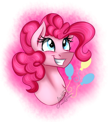 Size: 1700x1900 | Tagged: safe, artist:jack-pie, pinkie pie, earth pony, pony, bust, female, grin, mare, portrait, smiling, solo