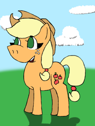 Size: 960x1280 | Tagged: safe, artist:mostlydoodles, applejack, earth pony, pony, female, mare, newbie artist training grounds, solo