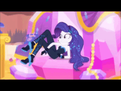 Size: 600x450 | Tagged: safe, screencap, rarity, better together, do it for the ponygram!, equestria girls, the other side, animated, bare shoulders, black bars, blooper, breasts, cleavage, cute, female, gif, hasbro-sponsored official cleavage, outtakes, phone, rarara, raribetes, rotary phone, sexy, silly, sleeveless, solo, strapless, tangled up, telephone cord, the other side bloopers, unitard