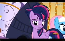 Size: 1359x860 | Tagged: safe, derpibooru import, screencap, twilight sparkle, twilight sparkle (alicorn), alicorn, pony, castle sweet castle, alternate hairstyle, female, mare, punklight sparkle, solo