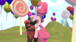 Size: 480x270 | Tagged: safe, artist:galacta- x, pinkie pie, pony, 3d, animated, crossover, dancing, gangnam style, gif, pyro, source filmmaker, team fortress 2, wat
