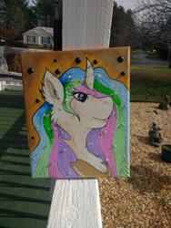 Size: 3120x4160 | Tagged: safe, artist:annuthecatgirl, princess celestia, alicorn, pony, painting, solo, traditional art