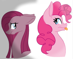 Size: 780x630 | Tagged: safe, artist:xxrockyxx14, pinkie pie, earth pony, pony, bust, duality, pinkamena diane pie, portrait, tongue out