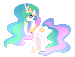 Size: 1024x778 | Tagged: safe, artist:ashidaii, princess celestia, alicorn, pony, female, mare, simple background, solo, transparent background