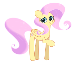 Size: 1800x1500 | Tagged: safe, artist:turtlefarminguy, fluttershy, pegasus, pony, female, looking at you, mare, raised leg, simple background, solo, transparent background