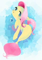 Size: 848x1200 | Tagged: safe, artist:yam, fluttershy, seapony (g4), my little pony: the movie, female, seaponified, seapony fluttershy, solo, species swap