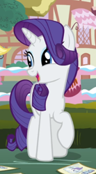 Size: 420x763 | Tagged: safe, screencap, rarity, pony, unicorn, honest apple, cropped, cute, excited, female, mare, open mouth, raised hoof, raribetes, solo