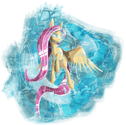 Size: 1676x1660 | Tagged: safe, artist:akweer, fluttershy, pegasus, pony, female, mare, solo